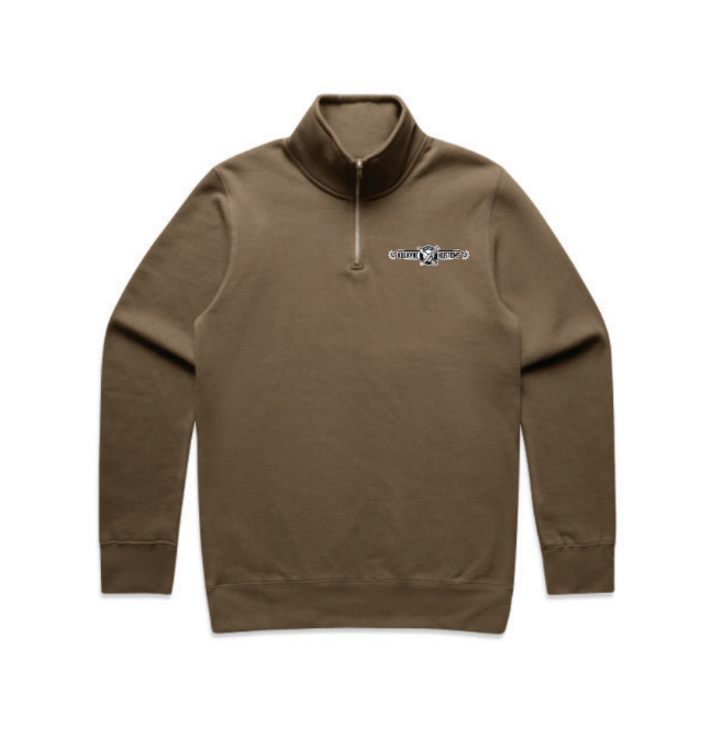 Kulkyne  Kustoms 1/4 Zip Jumper - Walnut